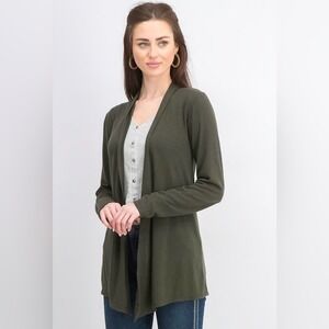 NWT Market & Spruce Green‎ Open Front Cardigan Sweater Size small